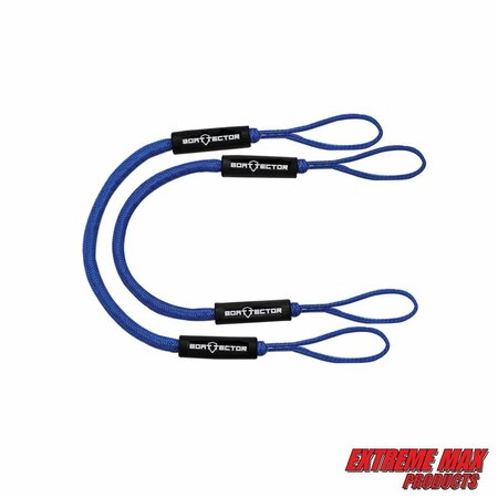 Extreme Max Extreme Max 3006.2568 BoatTector Bungee Dock Line Value 2-Pack - 4', Blue 3006.2568